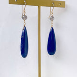 大きなラピスラズリとラブラドライトのピアス