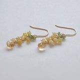 イエローオパールとシトリンとツァボライトのミニミモザピアス
