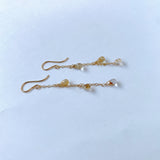 ルチルクォーツの3連ピアス