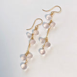 ローズクォーツのころころロングピアス