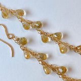 ルチルクォーツのシャンデリアピアス