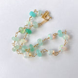 ペルーブルーオパールとオパールのステーションブレスレット