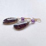 grape agate and amethyst earrings