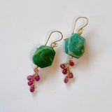 Russian Amazonite and Madagascar Sapphire Earrings Grape 