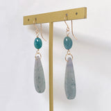 Grape agate and grandidierite earrings 6-27 