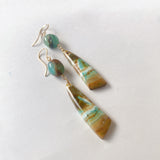 【訳あり】オパライズドウッドとブルーオパールのピアス1-20