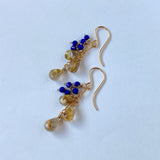 ルチルクォーツとラピスラズリのピアス