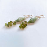 グリーンジャスパーとペリドットのピアス