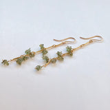 モルダバイトのバーチェーンピアス