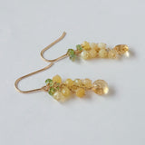 イエローオパールとシトリンとツァボライトのミニミモザピアス
