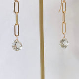 Green amethyst chain earrings 