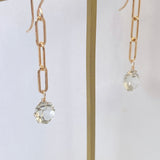 Green amethyst chain earrings 