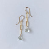 Green amethyst chain earrings 