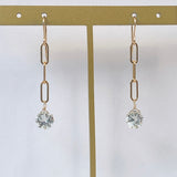 Green amethyst chain earrings 