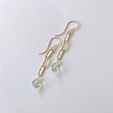 Green amethyst chain earrings 