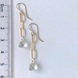 Green amethyst chain earrings 