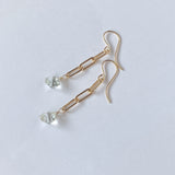 Green amethyst chain earrings 