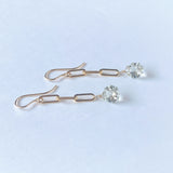 Green amethyst chain earrings 