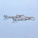 Green amethyst chain earrings 