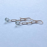 Green amethyst chain earrings 