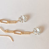 Green amethyst chain earrings 