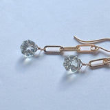 Green amethyst chain earrings 