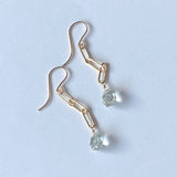 Green amethyst chain earrings 