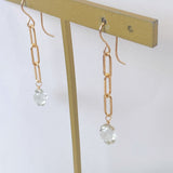 Green amethyst chain earrings 