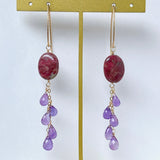 thulite and amethyst earrings