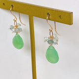 chrysoprase and aquamarine bouquet earrings 