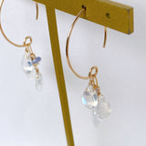 rainbow moonstone and tanzanite earrings