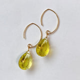 Large lemon quartz single earrings B 