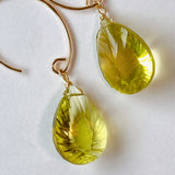 Large lemon quartz single earrings B 