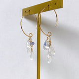 rainbow moonstone and tanzanite earrings