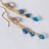 Ametrine and blue natural stone earrings 