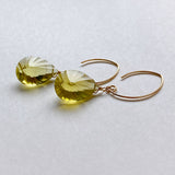 Large lemon quartz single earrings B 