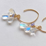 rainbow moonstone and tanzanite earrings