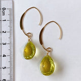 Large lemon quartz earrings A 