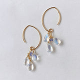 rainbow moonstone and tanzanite earrings