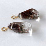 Large garden quartz earring charm