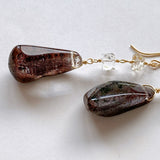 Large garden quartz and oil-in perkimer quartz earrings