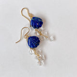 lapis lazuli and herkimer quartz earrings 