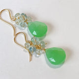 chrysoprase and aquamarine bouquet earrings 