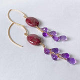 thulite and amethyst earrings