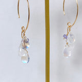 rainbow moonstone and tanzanite earrings