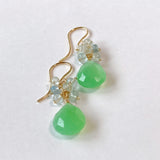 chrysoprase and aquamarine bouquet earrings 