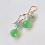 chrysoprase and aquamarine bouquet earrings 