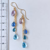 Ametrine and blue natural stone earrings 