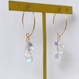 rainbow moonstone and tanzanite earrings