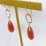 Rhodochrosite ring earrings from Peru 